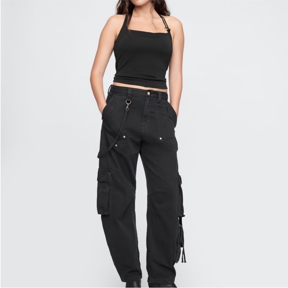 Cult Gaia x GAP Collab brand new cargo barrel denim pants black size 27 / 4